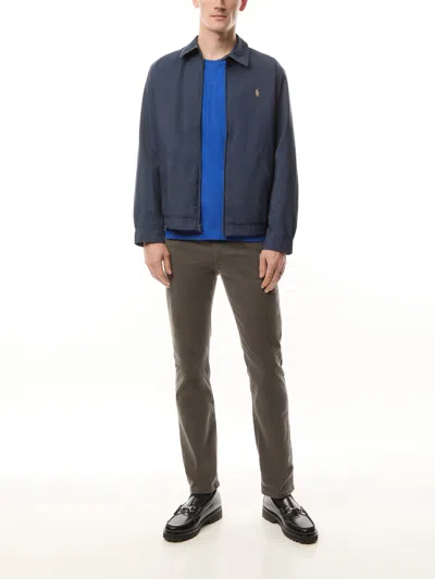 Polo Ralph Lauren Cotton Gabardine Bomber Jacket In Blue