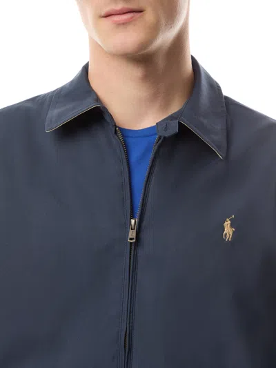 Polo Ralph Lauren Cotton Gabardine Bomber Jacket In Blue