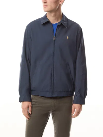 Polo Ralph Lauren Cotton Gabardine Bomber Jacket In Blue