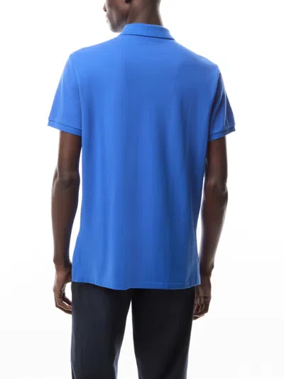 Polo Ralph Lauren Blue Polo Shirt With Logo Embroidery In Blue