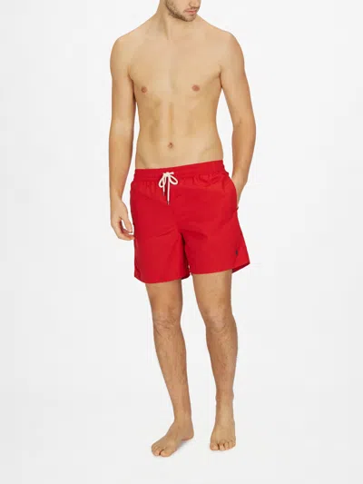 Polo Ralph Lauren Embroidered-logo Corduroy Shorts In Red