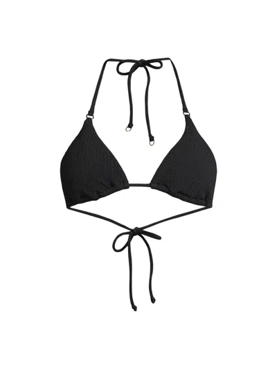 Seafolly Sea Dive Slide Tri Bikini Top In Black
