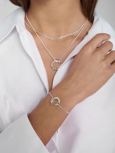 Tutti & Co Ember Twist Pendant Bracelet In Silver + Ecoat Plating