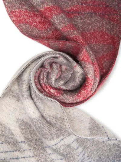 James Lakeland Tiger Print Black Scarf In Navy