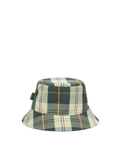 Barbour Hutton Tartan Reversible Bucket Hat In Fern And Ancient