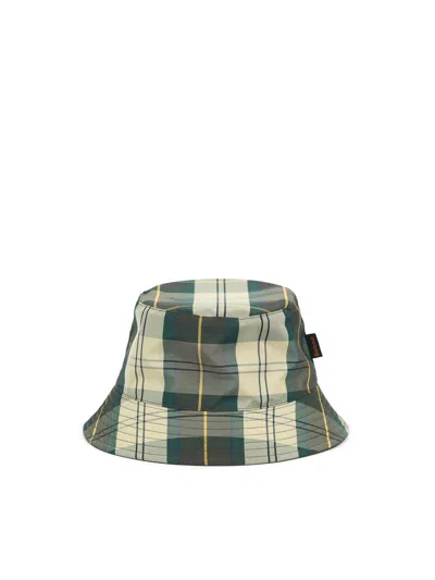 Barbour Hutton Tartan Reversible Bucket Hat In Fern And Ancient