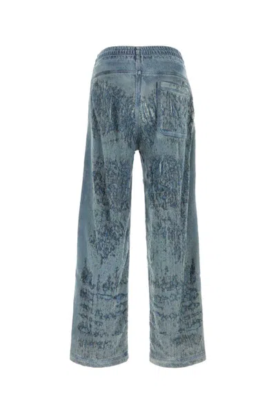 Diesel Stretch Denim Joggers In Blue