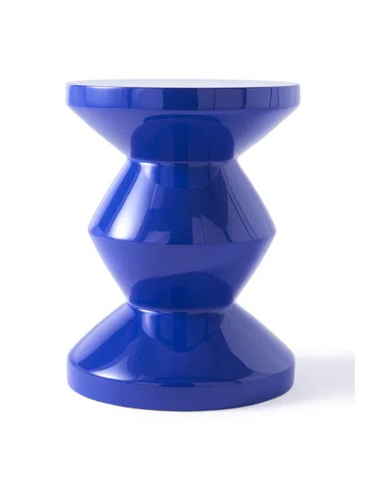 Polspotten Zig Zag Stool In Dark Blue