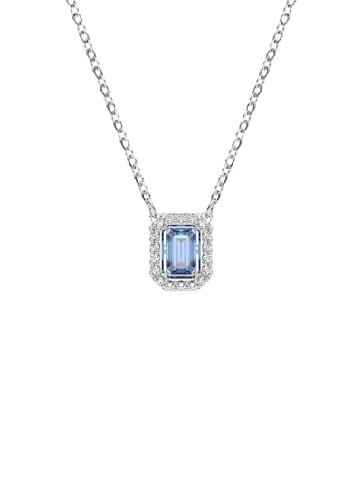 Swarovski Silver-tone Millenia Blue Crystal Stud Earrings & 14-7/8" Pendant Necklace Set