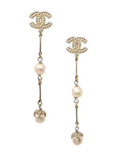 Pre-owned Chanel 2012 Cc Dangle Earrings In Gold