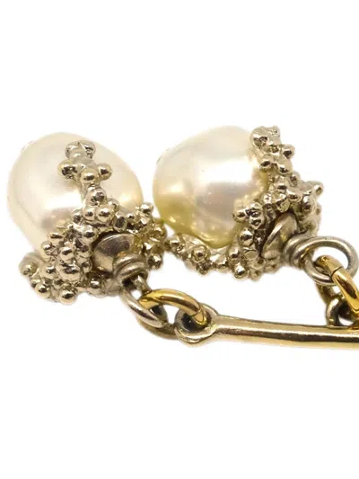Pre-owned Chanel 2012 Cc Dangle Earrings In Gold