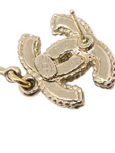 Pre-owned Chanel 2012 Cc Dangle Earrings In Gold