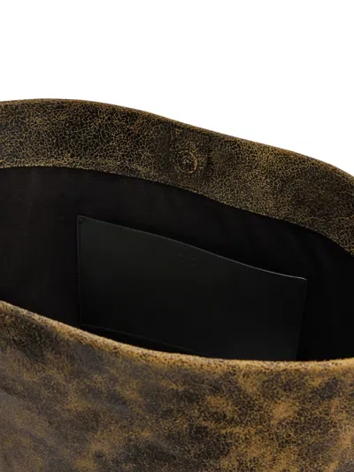 Jil Sander Leather Shoulder Bag In Black