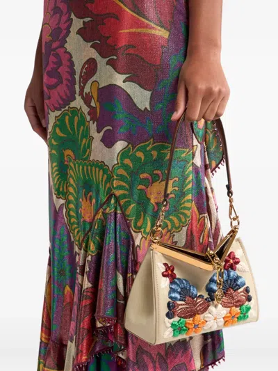 Etro Small Vela Shoulder Bag In Neutrals