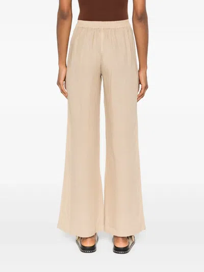 120% Lino Linen Trousers In Neutral