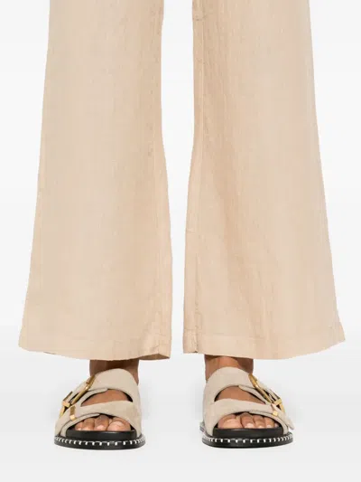 120% Lino Linen Trousers In Neutral