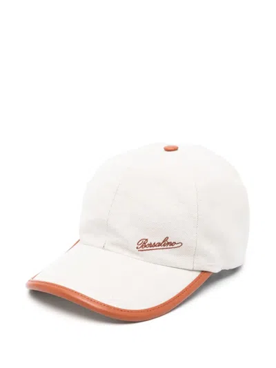 Borsalino Logo-embroidered Baseball Cap In Neutrals
