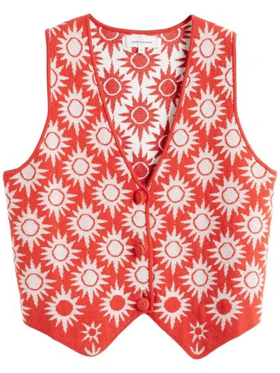 CHINTI & PARKER X LAURA WHITMORE PATTERNED-JACQUARD WAISTCOAT 