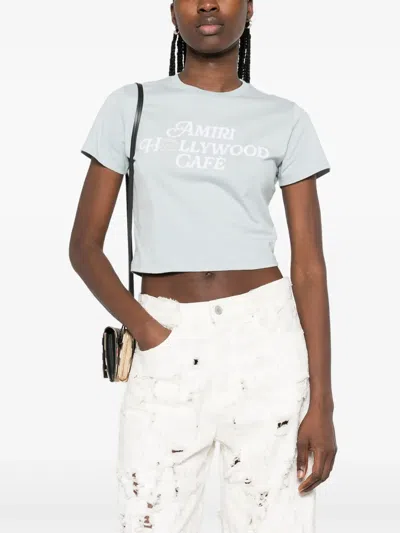Amiri Hollywood Café T-shirt In Blue
