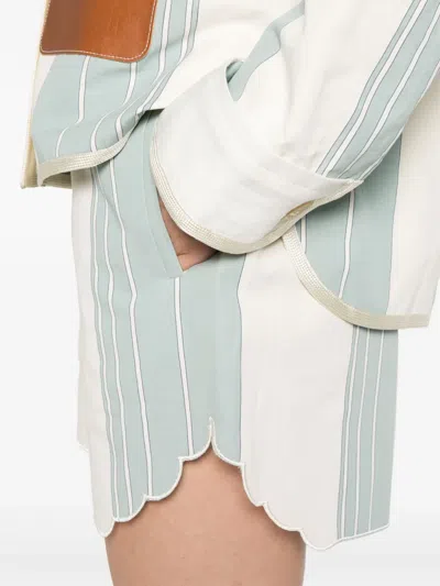 Shop Forte Forte Striped Bermuda Shorts In Blue