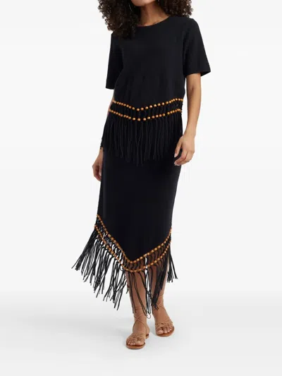 Chinti & Parker Laura Whitmore Beaded Top In Black