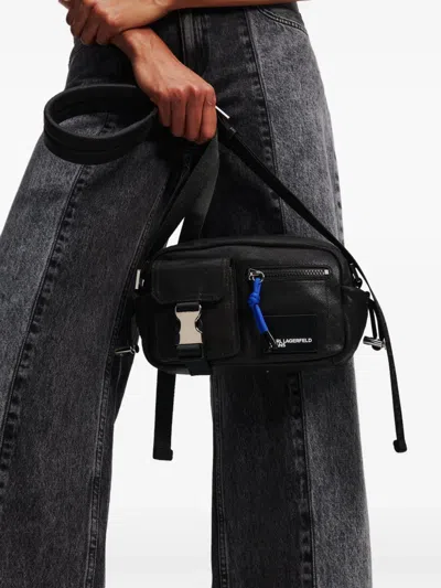 Karl Lagerfeld Jeans Logo-print Crossbody Bag In Black
