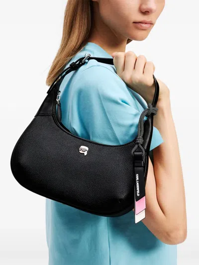 Karl Lagerfeld Ikon Pin Slouchy Shoulder Bag In Black