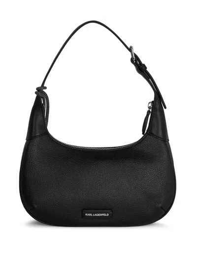 Karl Lagerfeld Ikon Pin Slouchy Shoulder Bag In Black
