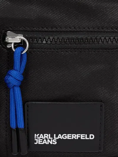 Karl Lagerfeld Jeans Logo-print Crossbody Bag In Black