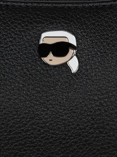 Karl Lagerfeld Ikon Pin Slouchy Shoulder Bag In Black