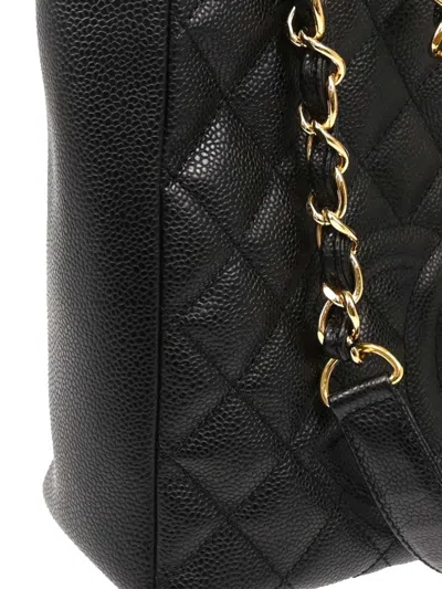 Pre-owned Chanel 2009 Cc Quilted Petite Tote Bag In Black