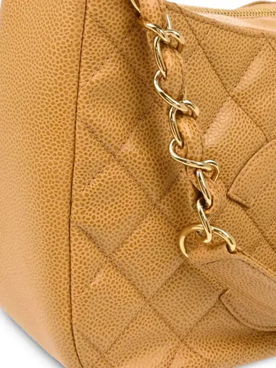 Pre-owned Chanel 2003 Cc Diamond-quilted Shoulder Bag In Neutrals