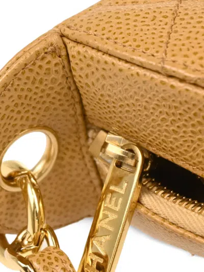 Pre-owned Chanel 2003 Cc Diamond-quilted Shoulder Bag In Neutrals