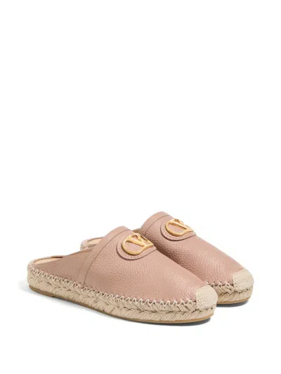 Valentino Vlogo Signature Grainy Leather Mule In Pink