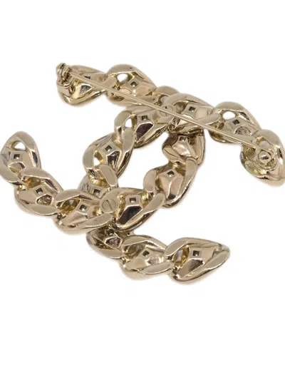 Pre-owned Chanel 2019 Cc-logo Brooch In Gold