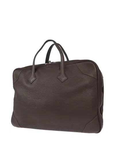 Pre-owned Hermes 2014 Victoria 50 Handbag In Brown