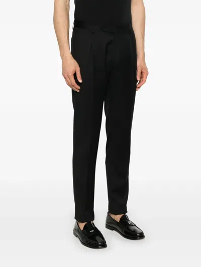 Tagliatore Pleat-detailed Trousers In Black