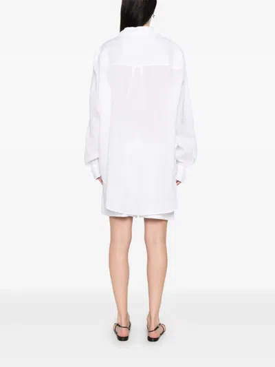 Dsquared2 Summer Lovers Linen Oversized Shirt In White