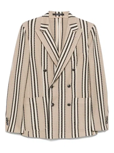 Tagliatore Double-breasted Blazer In Neutrals