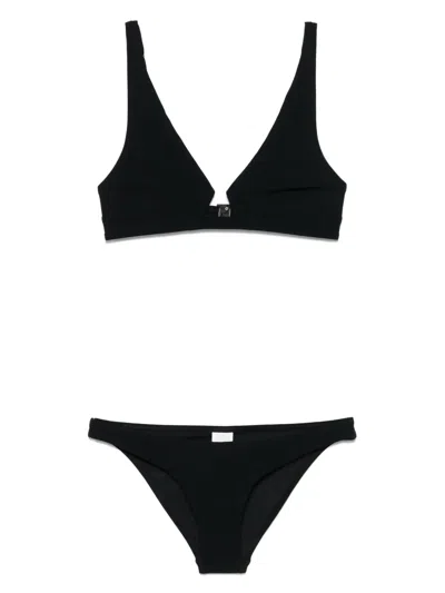 Zimmermann Rhiannon Wire Front Bikini Set In Black