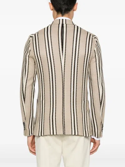 Tagliatore Double-breasted Blazer In Neutrals