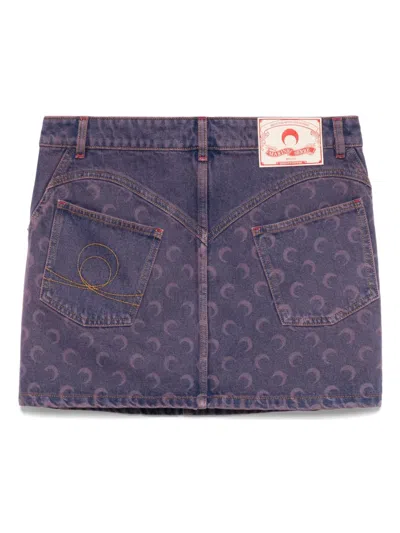 Marine Serre Moon-print Mini Skirt In Pink