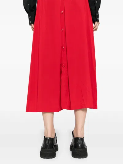 Yohji Yamamoto Draped Sleeveless Dress In Red