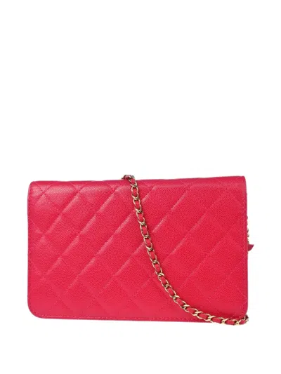Pre-owned Chanel 2016 Caviar Leather Cross Body Bag In Pink