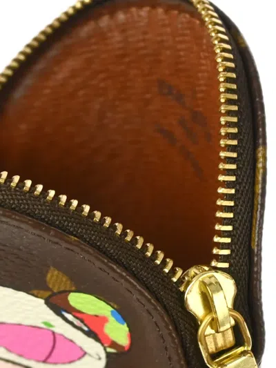 Pre-owned Louis Vuitton X Takashi Murakami 2004 Monogram Panda Coin Wallet In Brown