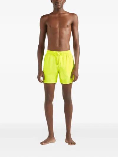 Vilebrequin Mens Lime Moorea Graphic-print Swim Shorts In Yellow