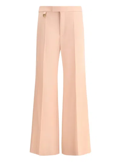 Chloé Wool Wide-leg Pants D-ring Detail In Pink