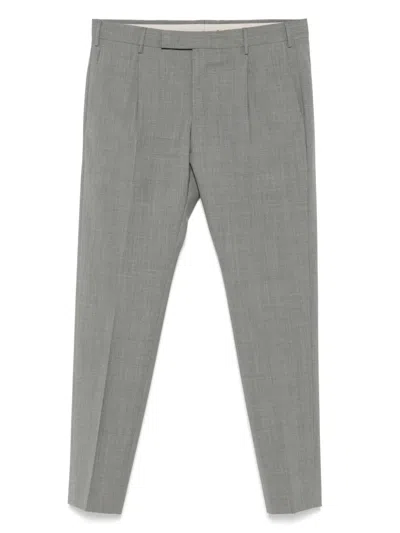 Pt Torino Pressed-crease Trousers In Grey