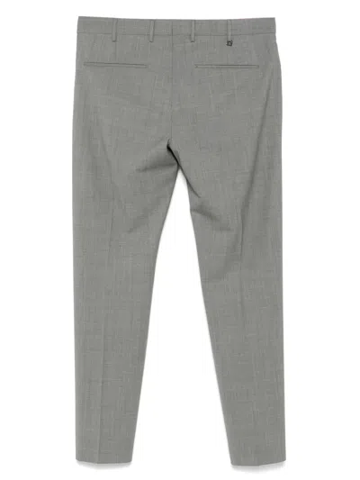 Pt Torino Pressed-crease Trousers In Grey