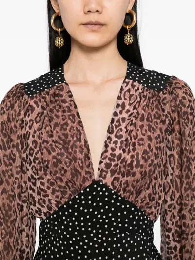 Shop Rixo London Kaila Dress In Brown